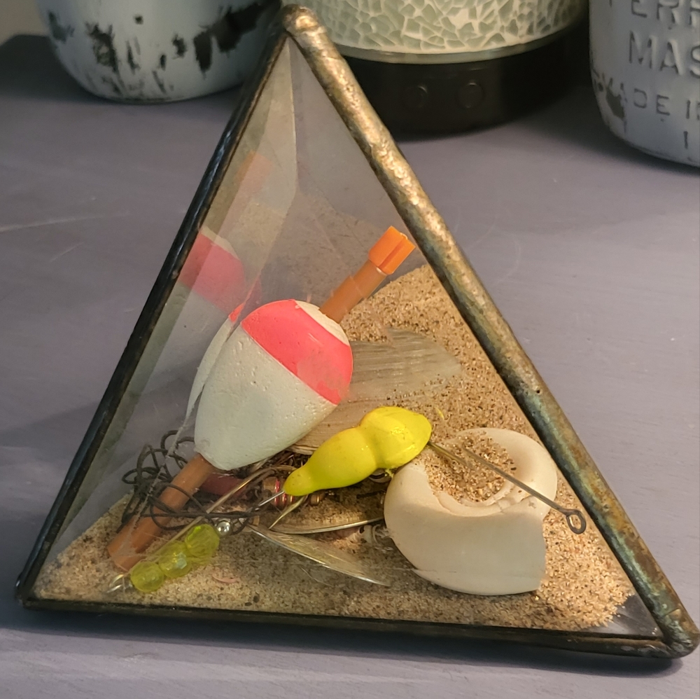 Glass Triangle Prism Vacation Memory Case/Box
